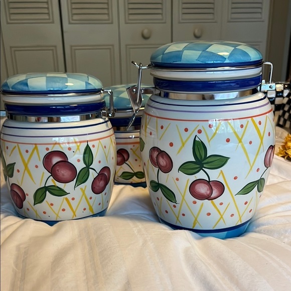 Capriwear Michael’s Orchard Colorful Fruit-Themed Ceramic Canisters - Picture 2 of 8
